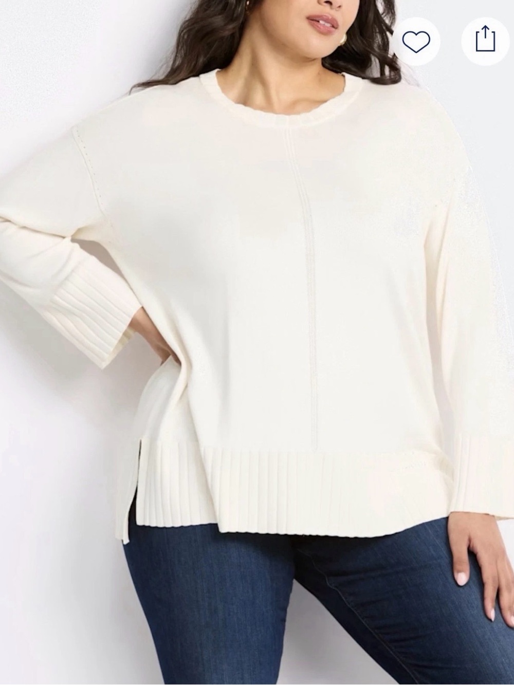 Stitch Fix EVOLUTION By Cyrus Detailed Long Sleeve Sweater Off White 3x - NWT